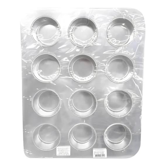 Bandeja Assadeira Para Cupcake Com 12 Cavidades 34ml 5,2x3cm Cor Cinza Foto 1