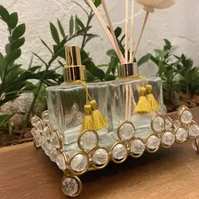Bandeja Decorativa Fundo Espelhado Com Cristal, Lavabo, Casa Cor Prateado Foto mini  3