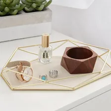 Bandeja Decorativa Prisma Dourada Umbra Cor Dourado Foto mini 2