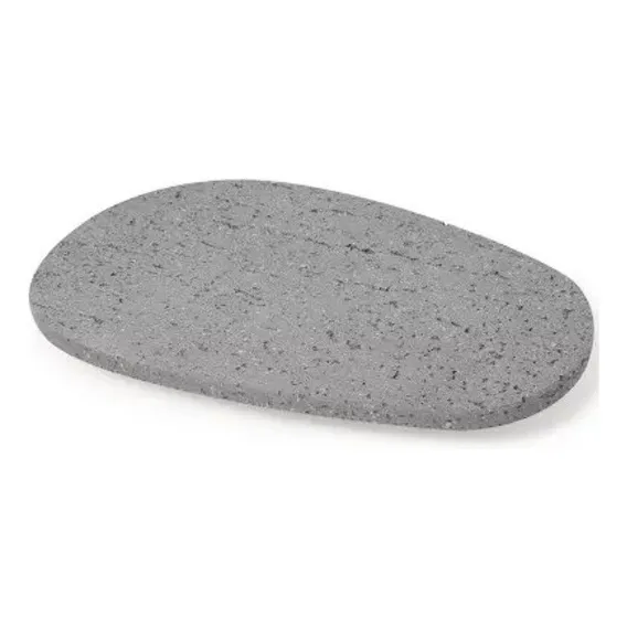 Bandeja Em Poliresina Oval Cinza Pedra 24x15x2cm -mart Foto 1