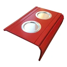 Bandeja Esteira Braço De Sofá Porta Copo Alumínio Vermelho Foto mini  3