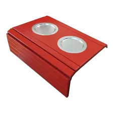 Bandeja Esteira Braço De Sofá Porta Copo Alumínio Vermelho Foto  mini 1