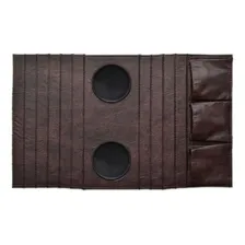Bandeja Esteira Sofá Corino Com Suporte Para Controle Marrom Foto mini  2