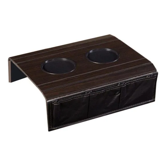 Bandeja Esteira Sofá Corino Com Suporte Para Controle Marrom Foto 1