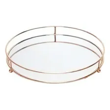 Bandeja Ferro Com Espelho Round Cooper Wire Cobre 20cm Foto mini 1