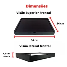 Bandeja Grande J贸ias Mdf Bandeja Brinco E Bijuteria Cor Preto Foto mini 4