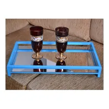 Bandeja Laqueada Espelhada Roma Azul Turquesa Foto mini 4