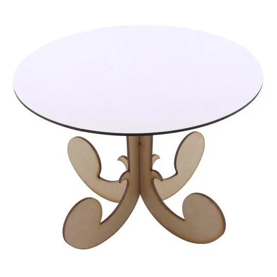 Bandeja Mdf Porta Doces Pedestal Redonda Baixa - Premium Foto 1