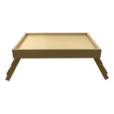 Bandeja Mesa G Servir Café Cama Mdf Cru Pé Dobrável Foto mini 2