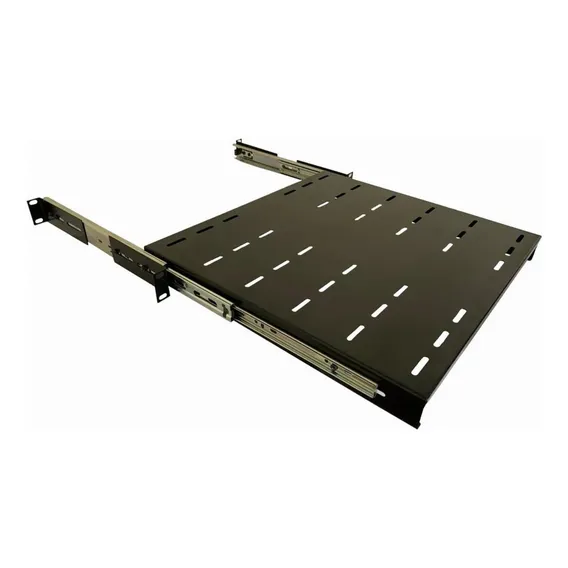 Bandeja M贸vel Deslizante Ventilada 1u X 600mm Para Rack 19 Cor Preto Foto 1