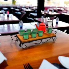 Bandeja Para Mesa De Café Bandeja Cama Mesa Madeira Com Alça Foto mini 3