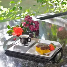 Bandeja Para Servir Café E Chá Em Inox Escovado Foto mini 2