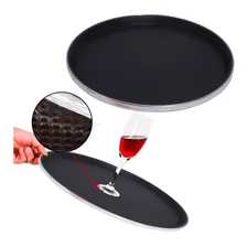 Bandeja Redonda Garçom Antiderrapante Borda De Metal 40 Cm Foto mini 1