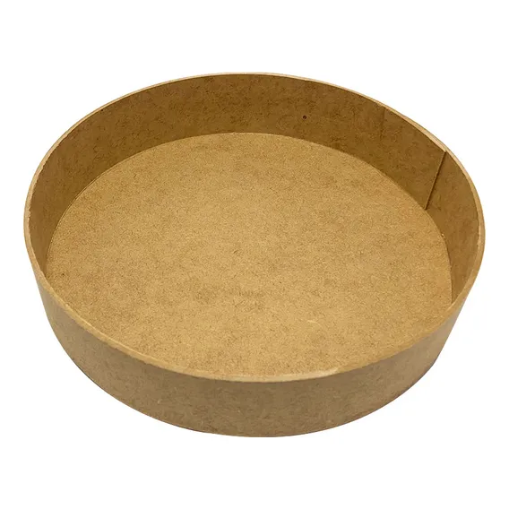 Bandeja Redonda Lisa Pp Festa Decoração 20x5 Kit 3 Mdf Cor Mdf Cru Foto 1