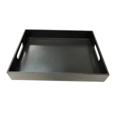 Bandeja Reta 40x30 Grande Preta Madeira Mdf Foto mini  3