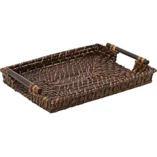 Bandeja Retangular 35 X 25 Rattan Bambu Artesanal Rustico Foto  mini 1