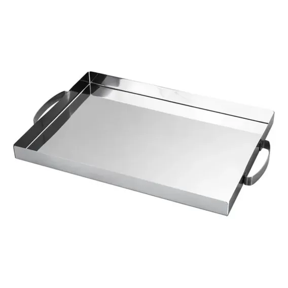 Bandeja Retangular Aço Inox Com Alça Bergen Premium Brinox Foto 1