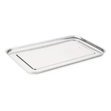 Bandeja Retangular Aço Inox Lixada 365x235 Multiuso Forma Foto mini 1