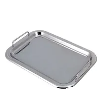 Bandeja Retangular Com Alça Servir Aço Inox Foto mini 3
