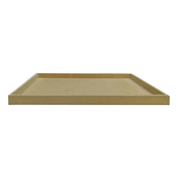 Bandeja Retangular Decoração Festa 30,5x20,5x2 Kit 15un Mdf Cor Cru Foto 1