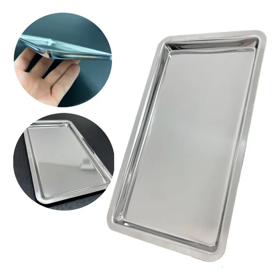 Bandejas Inox Médico Dentista Clinica 22x12x1cm Foto 1