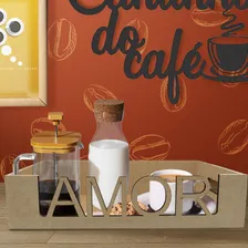 Bandejas Mdf Cru Vazada Amor Retangular Ideal P Montar Cesta Cor Marrom-claro Foto mini  3