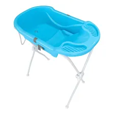 Banheira Com Suporte Tutti Baby New Azul Ergon么mica Infantil Liso Foto mini 4