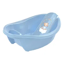 Banheira Ergonomica Infantil Rosa Azul 24 Litros PlasĂștil Cor Azul Urso Foto mini 1
