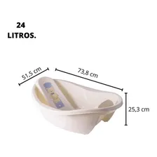 Banheira Ergonomica Infantil Rosa Azul 24 Litros PlasĂștil Cor Azul Urso Foto mini 3