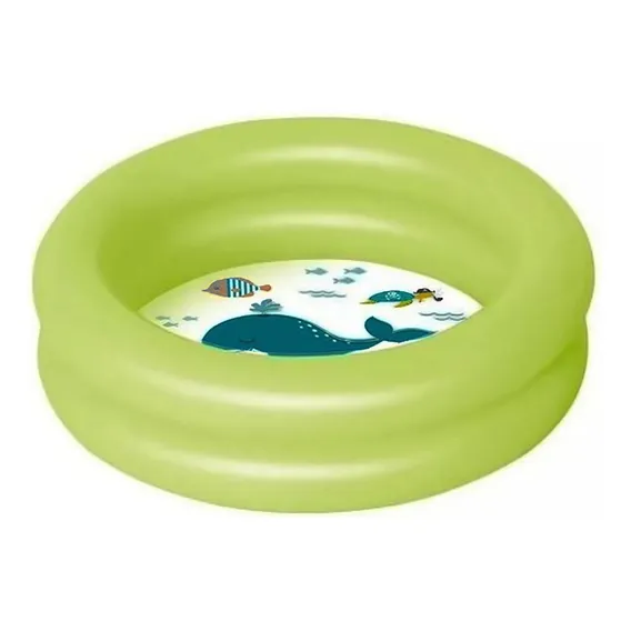 Banheira Inflável 28l Infantil Bebe Piscina Mor Verde Foto 1