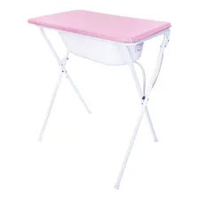 Banheira Para Bebê C/ Trocador E Suporte Dobrável - Barata Cor Rosa Foto mini 4
