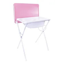 Banheira Para Bebê C/ Trocador E Suporte Dobrável - Barata Cor Rosa Foto  mini 1