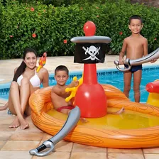 Banheira Piscina Infantil Navio Pirata Inflável 200L Mor Foto mini 4