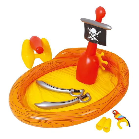 Banheira Piscina Infantil Navio Pirata Inflável 200L Mor Foto 1