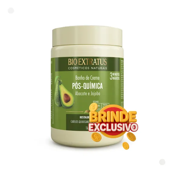 Banho De Creme Pós Quimica Abacate E Jojoba Creme 1kg Bio Extratus + Mimo Foto 1