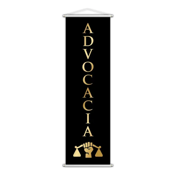 Banner Advocacia Advogado Direito Serviço Preto 100x30cm Foto 1
