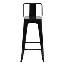 Banqueta Alta Com Encosto Para Cozinha Bancada Balcão Preta Acabamento Da Estrutura Banqueta Alta Com Encosto Iron Industrial Para Cozinha Bar Balcão Tolix Preto Cor Preto Foto mini  2