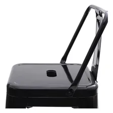 Banqueta Alta Com Encosto Para Cozinha Bancada Balcão Preta Acabamento Da Estrutura Banqueta Alta Com Encosto Iron Industrial Para Cozinha Bar Balcão Tolix Preto Cor Preto Foto mini 4
