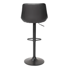 Banqueta Alta Estofada Para Bar Balcão Giratória Roma Preta Cor Cadeira Banqueta Alta Estofada Para Cozinha Balcão Bancada Americana Bar Bistro Roma Luxo Preta Foto mini 4