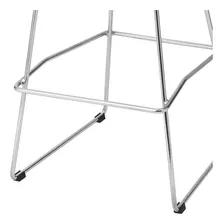 Banqueta Bertoia Branca E Cromada Cor Branco Foto mini 3