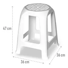 Banqueta Branca Banquinho Banco Plastico Suporta 120 Kg Foto mini  2
