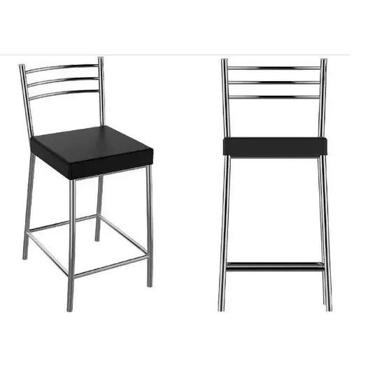 Banqueta Cozinha Cromada Quadrada Turim Média 60cm Flape - 1 Unidade Acabamento Da Estrutura Cromado Cor Escolher Após A Compra Foto 1