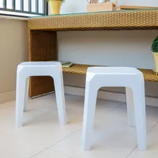 Banqueta De Plástico Bf3 41cmx30cm Astra Branco Jd Foto mini 2