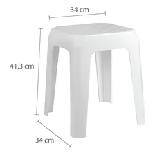 Banqueta De Plástico Bf3 41cmx30cm Astra Branco Jd Foto mini 3