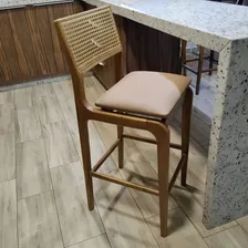 Banqueta Em Madeira Maciça E Encosto Em Tela Df Foto mini 2