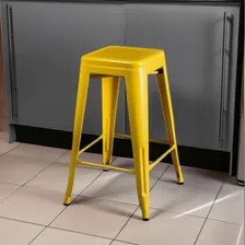 Banqueta Ferro Aço Iron Tolix Alta Or Design 6607 Cor Amarelo Foto mini 1