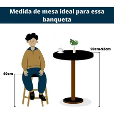 Banqueta Média Prata Com Encosto Para Cozinha Assento Branco Foto mini 4