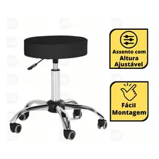 Banqueta Mocho Sem Encosto Com Regulagem De Altura Cor Preto Foto mini  3