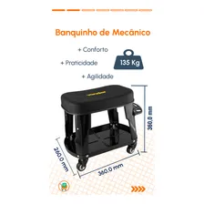 Banqueta Para Mecânico Vonder Banquinho Com Porta-ferramenta Foto mini 2
