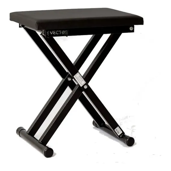 Banqueta Piano Vector Bq-100 C/ Almofada Cor Preto Foto 1